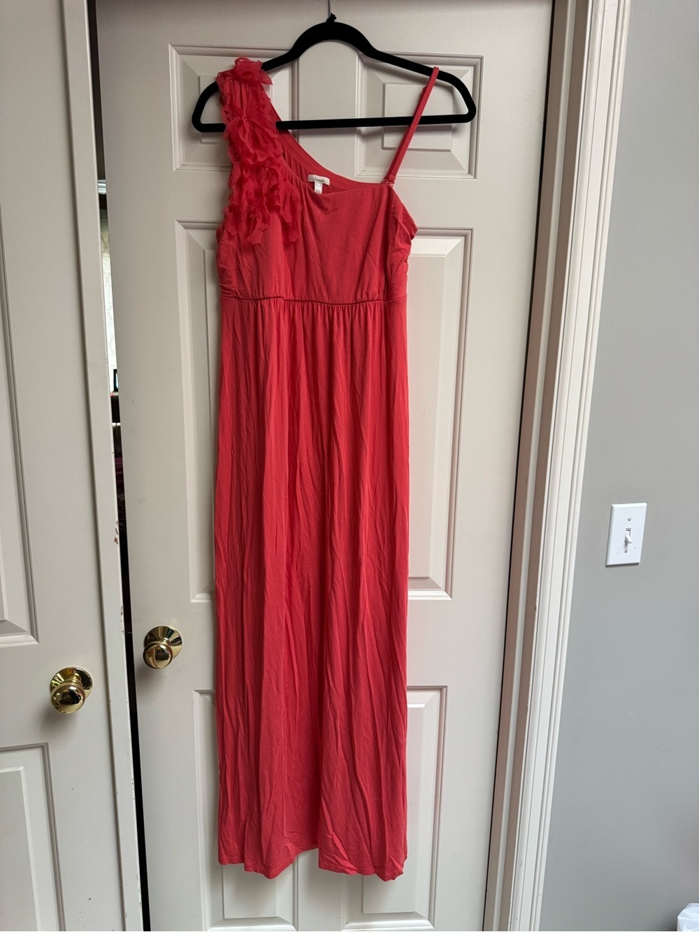 Soma Coral One-Shoulder Maxi Dress